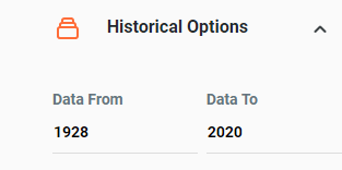 Historical options tab items