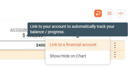 Link bank account tooltip